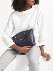 Coach 58874 Prairie Pebble Leather Satchel Bag Navy