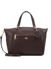 Coach 58874 Prairie Pebble Leather Satchel Bag Oxblood