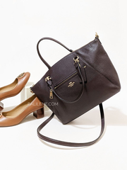 Coach 58874 Prairie Pebble Leather Satchel Bag Oxblood