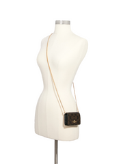 Coach 6650 Mini Wallet On Chain In Signature Canvas Brown Black