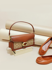 Coach 6793 Tabby Shoulder Bag 26 In Signature Canvas With Beadchain Tan Rust