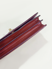 Coach 68312 Riley Chain Clutch In Colorblock Signature Canvas Tan Rust