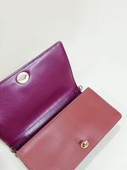 Coach 68312 Riley Chain Clutch In Colorblock Signature Canvas Tan Rust