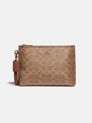 Coach 68332 Charlie Pouch In Signature Colorblok Tan Rust