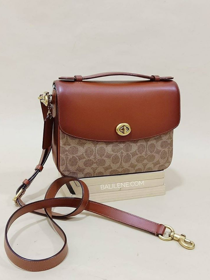 Coach-68349-Cassie-Crossbody-In-Signature-Canvas-Tan-Rust-Balilene-depan1