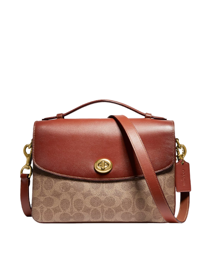 Coach-68349-Cassie-Crossbody-In-Signature-Canvas-Tan-Rust-Balilene-depan