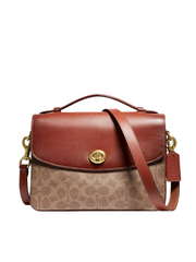 Coach-68349-Cassie-Crossbody-In-Signature-Canvas-Tan-Rust-Balilene-depan
