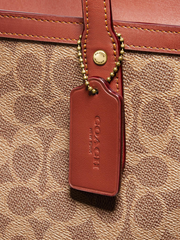 Coach 69422 Central Tote With Zip In Signature Canvas Tan Rust