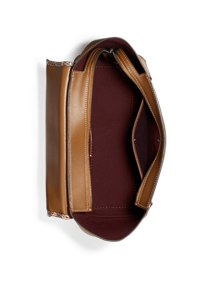 Saddle 23 with colorblock snakeskin detail hot sale