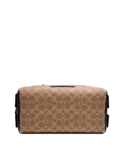 Coach-70071-Double-Zip-Dopp-Kit-In-Signature-Canvas-Khaki-Black-Balilene-bawah