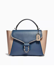 Coach 701 Courir Carryal In Colorblok Leather With Snakeskin Pawter/Denim Multi