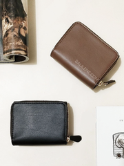 Coach 7331 Small Trifold Wallet In Signature Canvas Brown Black
