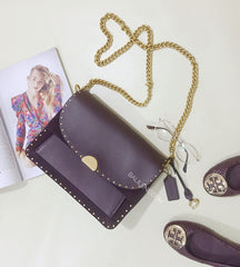 Coach 76045 Dreamer Shoulder Bag With Rivets Oxblood