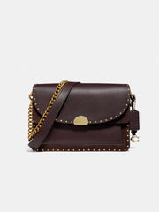 Coach 76045 Dreamer Shoulder Bag With Rivets Oxblood