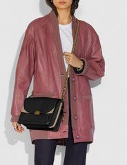 Coach 76046 Dreamer Shoulder Bag Signature Tan Black