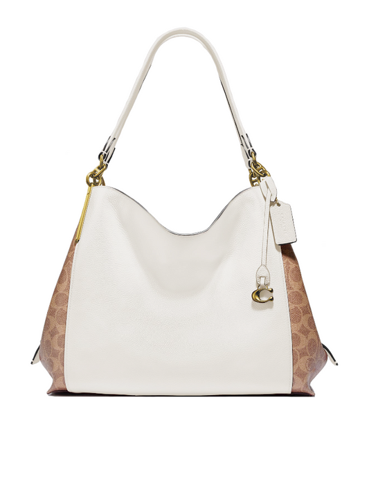 Coach 76078 Dalton 31 With Signature Canvas Blocking Tan Chalk