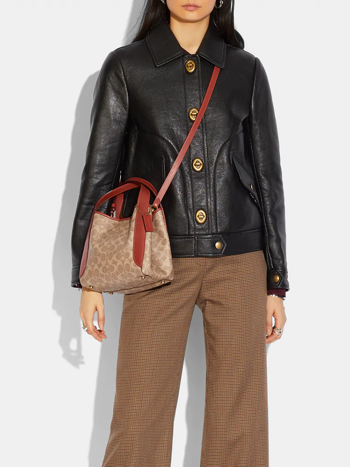 Coach-79251-Hadley-Hobo-21-In-Signature-Canvas-Tan-Rust-Balilene-onmodel