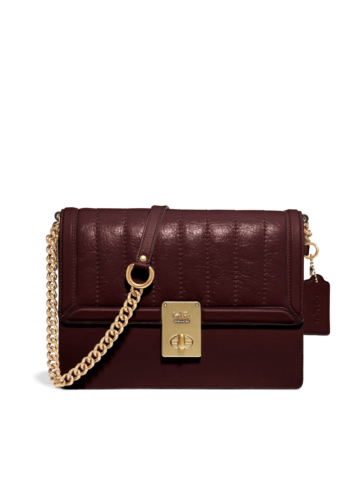 Coach 89066 Hutton Shoulder Bag With Quilting Cranberry Balilene