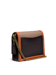 Coach 89070 Hutton Shoulder Bag In Colorblock Taupe Ginger Multi