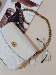 Coach 89089 Cassie Crossbody 19 In Signature Canvas Chalk