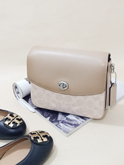 Coach 89089 Cassie Crossbody 19 In Signature Canvas Sand Taupe