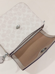 Coach 89089 Cassie Crossbody 19 In Signature Canvas Sand Taupe