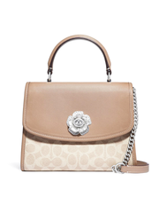 Coach 89121 Parker Top Handle In Signature Canvas Sand Taupe
