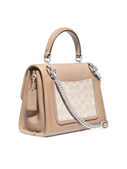 Coach 89121 Parker Top Handle In Signature Canvas Sand Taupe