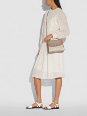 Coach 89121 Parker Top Handle In Signature Canvas Sand Taupe