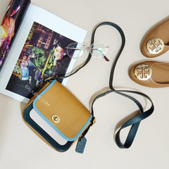 Coach 89126 Rambler Colorblok 16 Light Saddle Pine Green