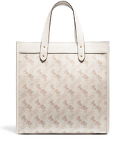 Coach 89143 Field Tote With Horse And Carriage Print Chalk Taupe