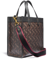 Coach 89143 Field Tote With Horse And Carriage Print Truffle Black