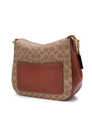 Coach 89177 Crossbody Signature Chain Hobo Tan Rust