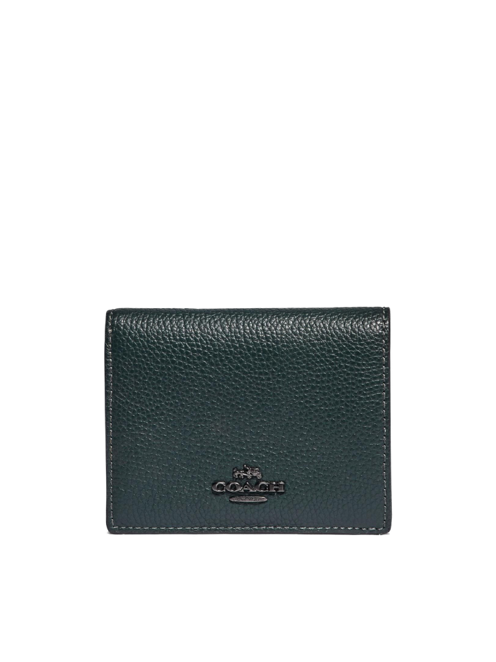 Coach 89311 Small Snap Wallet With Colorblock Interior Pine Green Multi