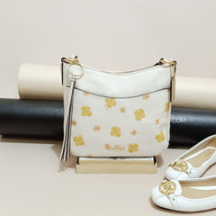 Coach 89470 Chaise Pansy Print Chalk
