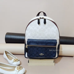 Coach 91074 Charli Backpack Signature Chalk Multi