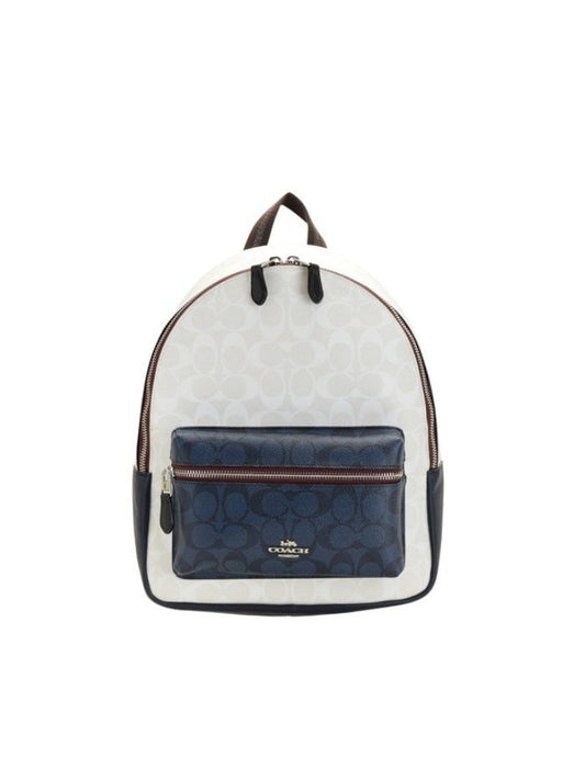 Coach-91074-Charli-Backpack-Signature-Chalk-Multi-depan