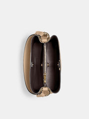 Coach 91122 Leather Town Bucket Bag Taupe Oxblood