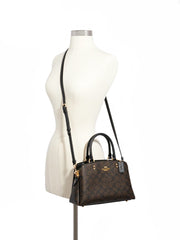 Coach Mini Lillie Carryall In Signature Canvas Brown Black