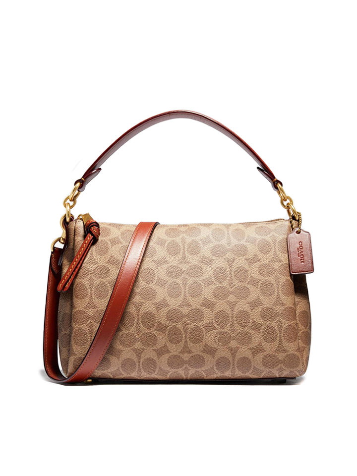 Coach 93847 Shay Crossbody In Signature Canvas Tan Rust Balilene