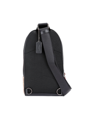 Coach Academy Pack In Signature Canvas With Patch Black Copper/khaki