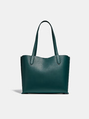 Coach C0690 Willow Tote With Signtaure Canvas Interior Forest