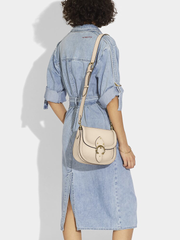 Coach C0749 Beat Saddle Glovetanned Leather Bag Ivory