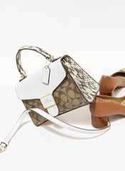 Coach Pepper Satchel In Signature Canvas Light Khaki Chalk Multi