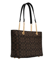 Coach C1565 Marlie Tote In Signature Canvas Brown Black