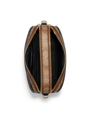 Coach C1767 Jes Crossbody In Blocked Signature Canvas Gold/Khaki Brown Multi