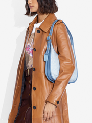 Coach C2588 Ergo Shoulder Bag In Signature Jacquard Marble Blue Azure