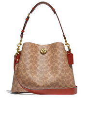 Coach C2745 Willow Shoulder Bag In Signature Canvas Tan Rust