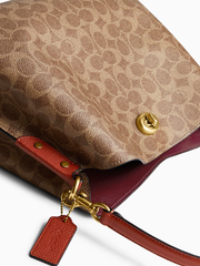 Coach C2745 Willow Shoulder Bag In Signature Canvas Tan Rust