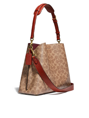 Coach C2745 Willow Shoulder Bag In Signature Canvas Tan Rust